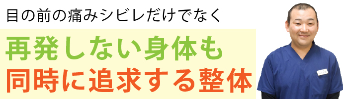 目の前の痛みシビレだけでなく「再発しない身体も同時に追求する整体」